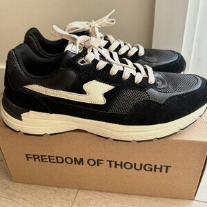 Stepney Workers Club - AMIEL S-STRIKE SUEDE MIX BLACK-BLACK - Black shoes